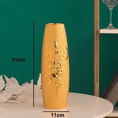 Modern Style golden Ceramic Tabletop Flower vase BENNYS 