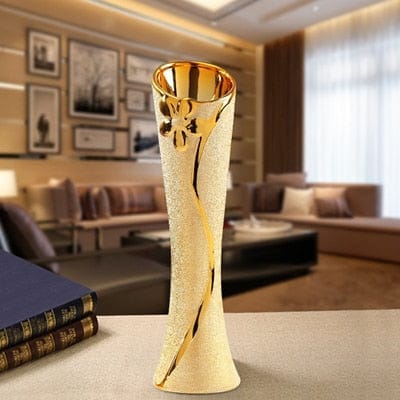 Modern Style golden Ceramic Tabletop Flower vase BENNYS 