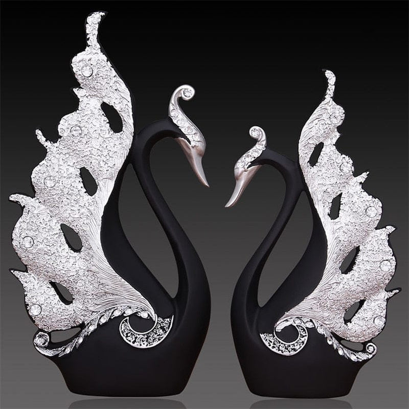 Modern Swan Home Sculpture Art Ornaments BENNYS 