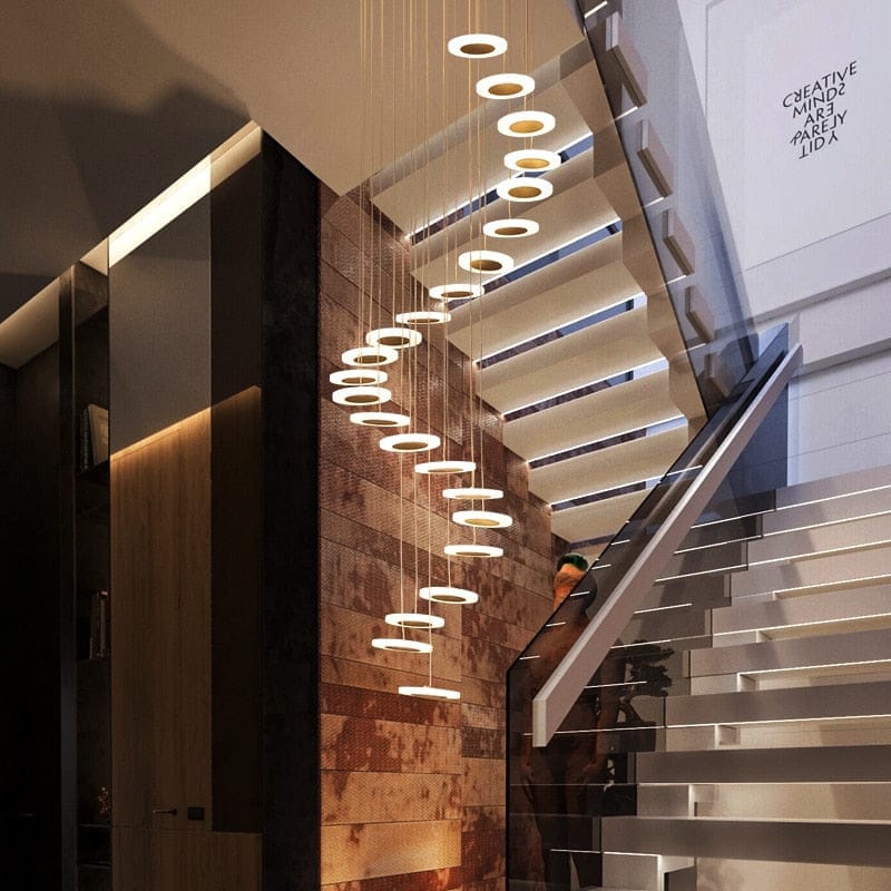 Modern lights rotating LED staircase chandelier BENNYS 
