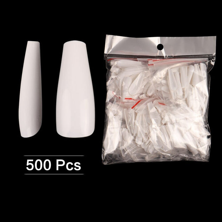 NEW 100pcs Full Cover Clear Stiletto Coffin False Nail Press on Nails BENNYS 