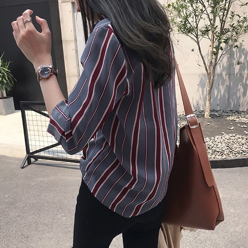 NEW  fashion striped blouse shirt 3XL casual women tops BENNYS 