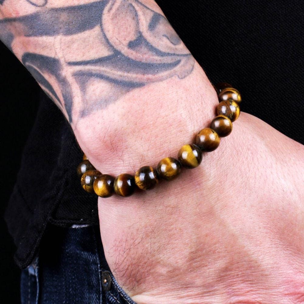 Natural Bead Bracelet 8mm Natural Stone Lava Rock Tiger Eye Charm Bracelet BENNYS 