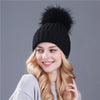 Natural Mink Fur Winter Hat for Women Girl 's Hat Knitted Beanies BENNYS 
