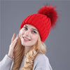 Natural Mink Fur Winter Hat for Women Girl 's Hat Knitted Beanies BENNYS 