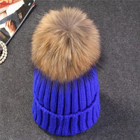 Natural Mink Fur Winter Hat for Women Girl 's Hat Knitted Beanies BENNYS 