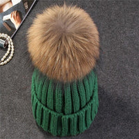 Natural Mink Fur Winter Hat for Women Girl 's Hat Knitted Beanies BENNYS 