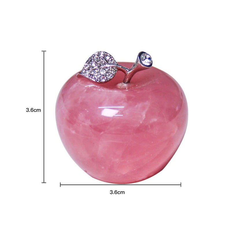 Natural Pink Crystal Apple Smooth Apple Ornament BENNYS 