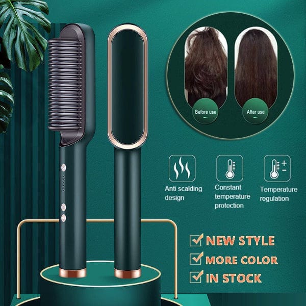 New 2 In 1 Hair Straightener Hot Comb Negative Ion Curling Tong Dual-purpose Electric Hair Brush BENNYS 