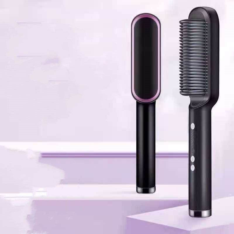New 2 In 1 Hair Straightener Hot Comb Negative Ion Curling Tong Dual-purpose Electric Hair Brush BENNYS 