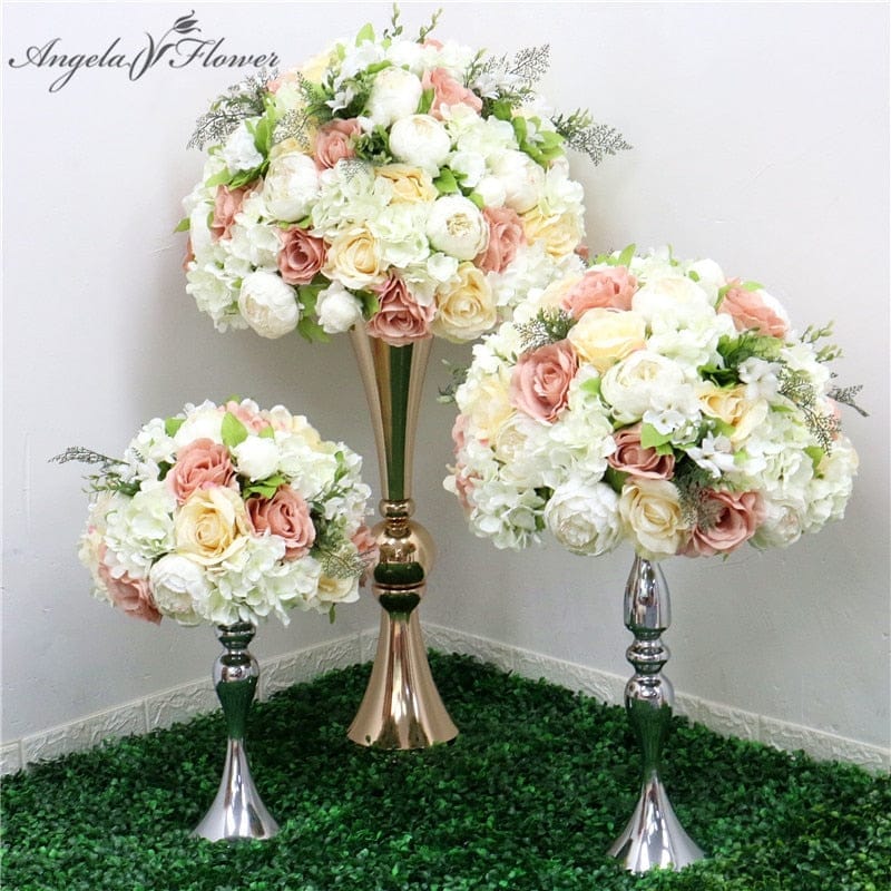 New 35/45/50CM Silk Rose Hydrangea Peonies Artificial Flower Ball Centerpieces BENNYS 