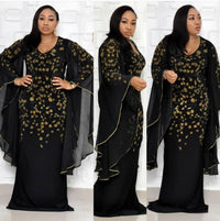New African Dresses for Women Embroidery Sequins  Plus Size Dress BENNYS 