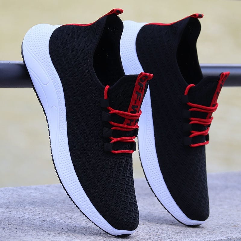 New Breathable Mesh Sneakers For Men Running Casual Sports Shoes Hollow White Shoes BENNYS 