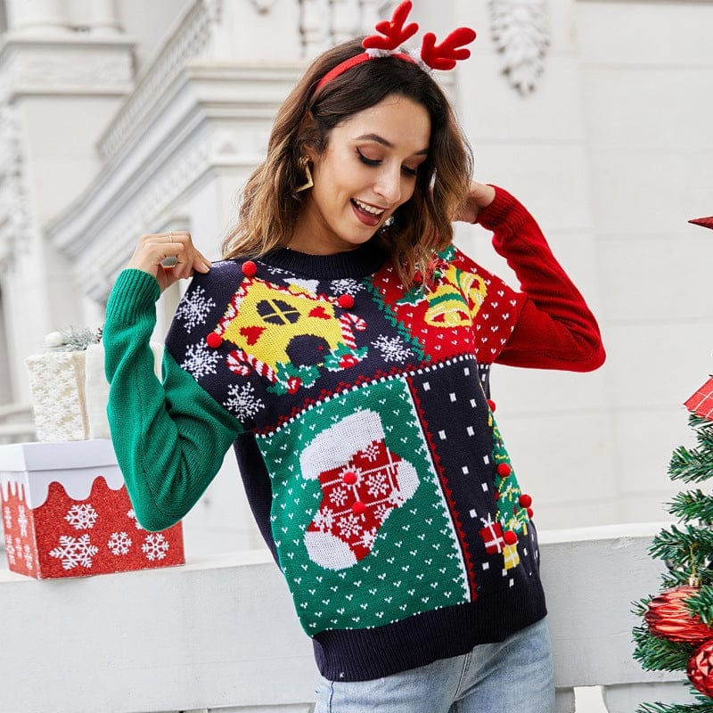 New European And American Women's Small Snowflake Christmas Knitwear BENNYS 