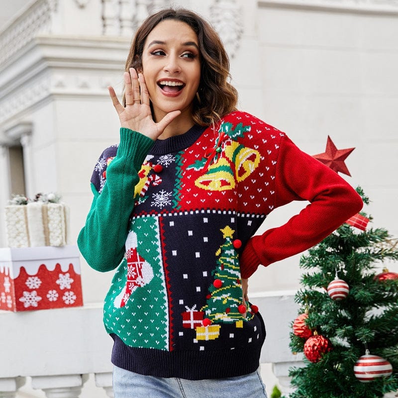 New European And American Women's Small Snowflake Christmas Knitwear BENNYS 