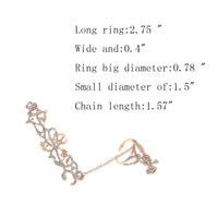 New Fashion Chain Ring Full Rhinestone Vintage Flower Rings For Women BENNYS 