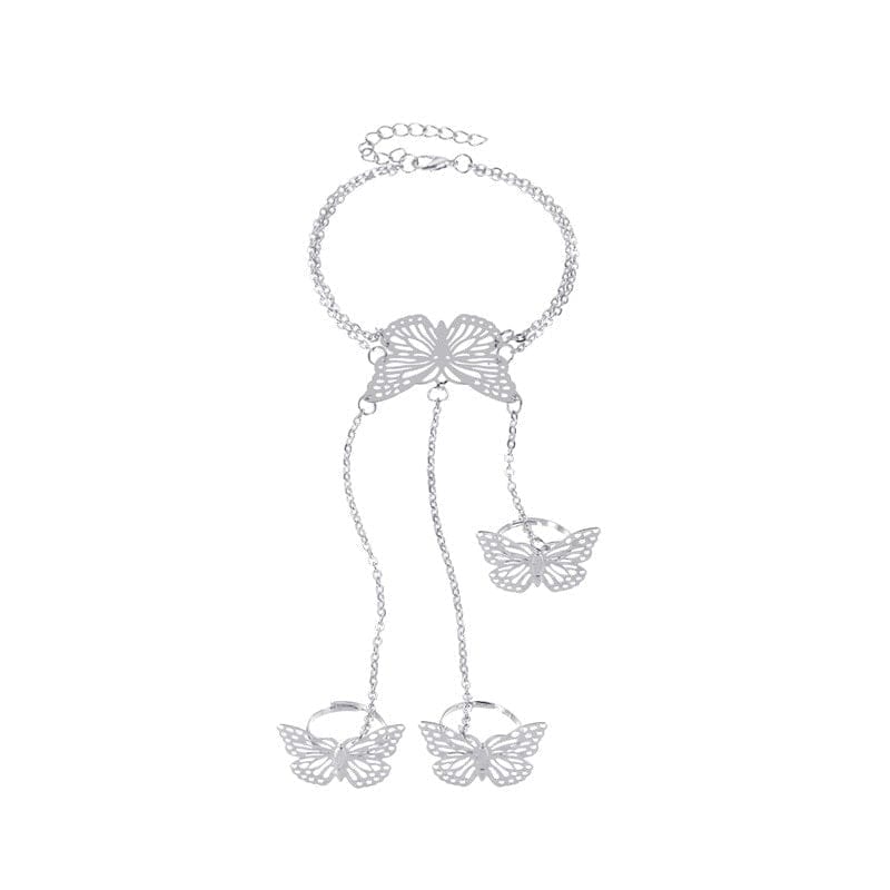 New Fashion Chain Ring Full Rhinestone Vintage Flower Rings For Women BENNYS 