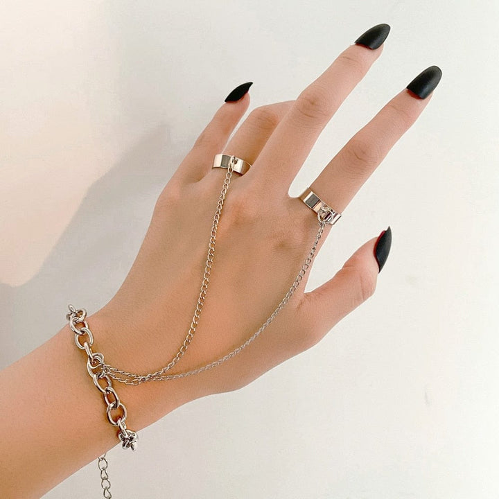 New Fashion Chain Ring Full Rhinestone Vintage Flower Rings For Women BENNYS 