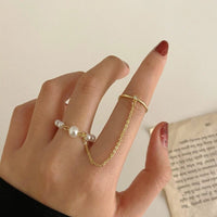 New Fashion Chain Ring Full Rhinestone Vintage Flower Rings For Women BENNYS 