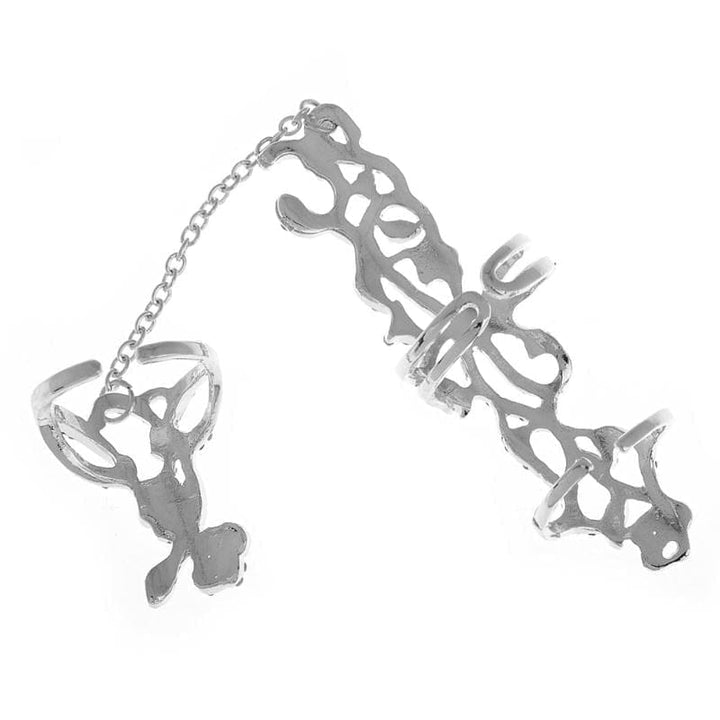 New Fashion Chain Ring Full Rhinestone Vintage Flower Rings For Women BENNYS 