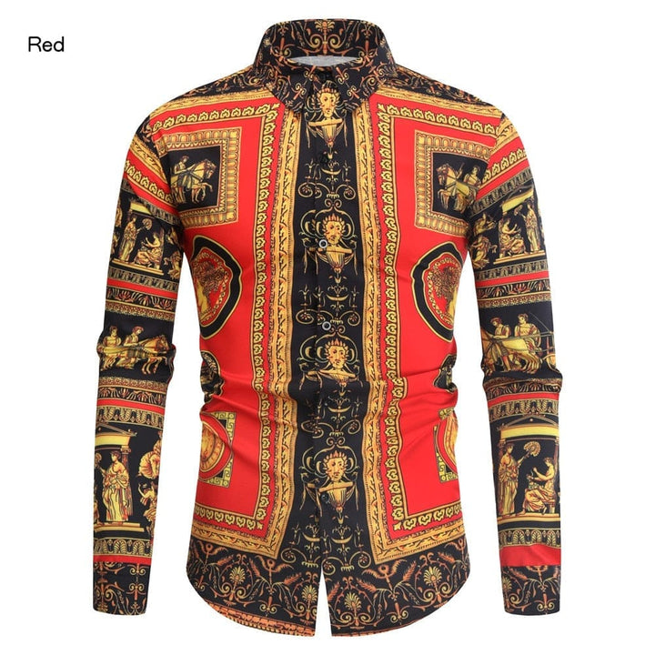 New Fashion Men's Baroque Floral Royal Shirts Luxury Brand Print Shirts BENNYS 