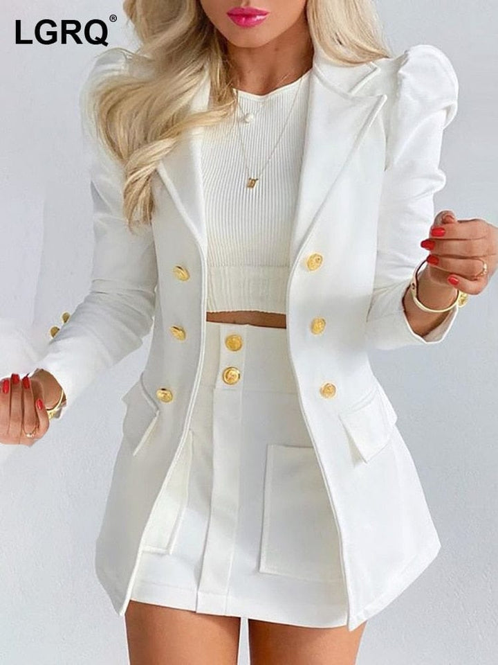 New Fashion Women Clothes Full Sleeve Blazer And Mini Skirt BENNYS 