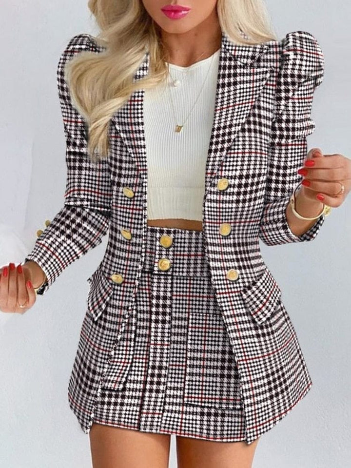 New Fashion Women Clothes Full Sleeve Blazer And Mini Skirt BENNYS 