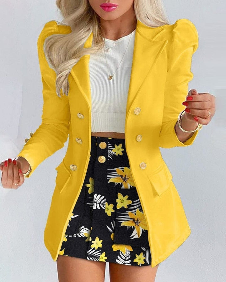 New Fashion Women Clothes Full Sleeve Blazer And Mini Skirt BENNYS 