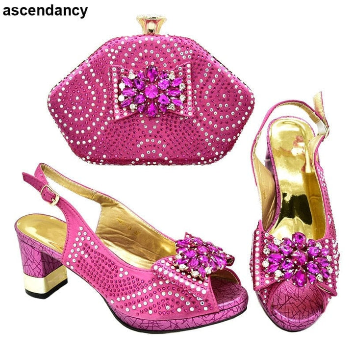 New Fashion Women Shoes and Bags To Match Set BENNYS 