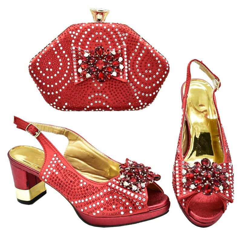 New Fashion Women Shoes and Bags To Match Set Bennys Beauty World