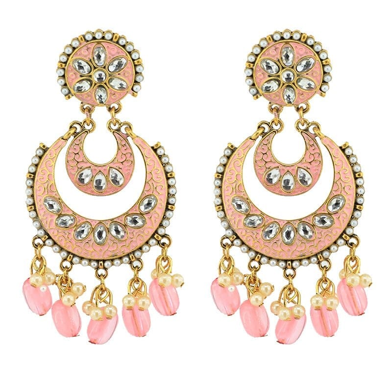 New Indian Handmade Beads Moon Geometric  Piercing Earrings/ Party Jewelry BENNYS 