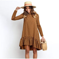 New retro women's fashion polka dot chiffon dress BENNYS 