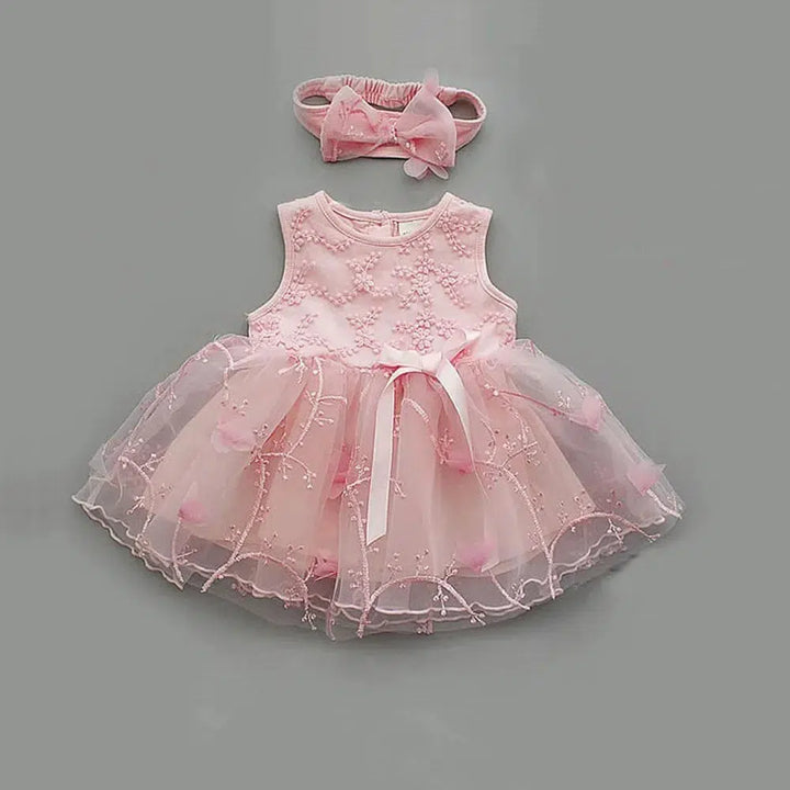 Newborn Baby Girl Dress And Shoes Set