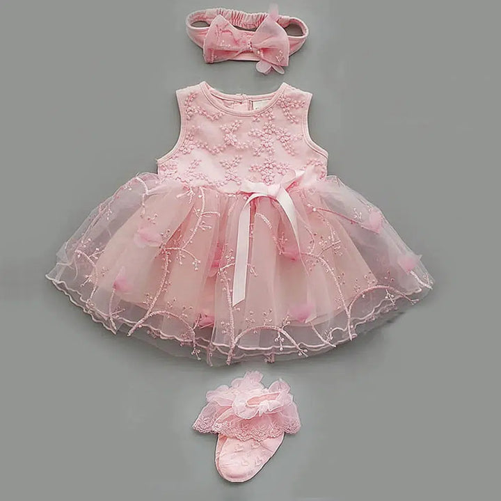 Newborn Baby Girl Dress And Shoes Set