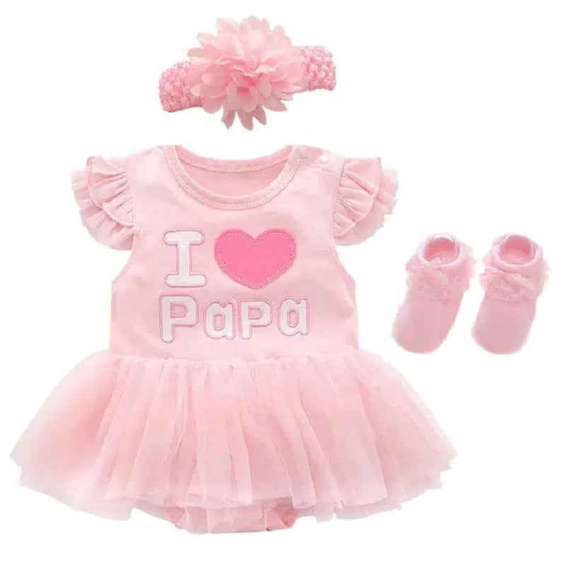 Newborn Baby Girl Dress And Shoes Set