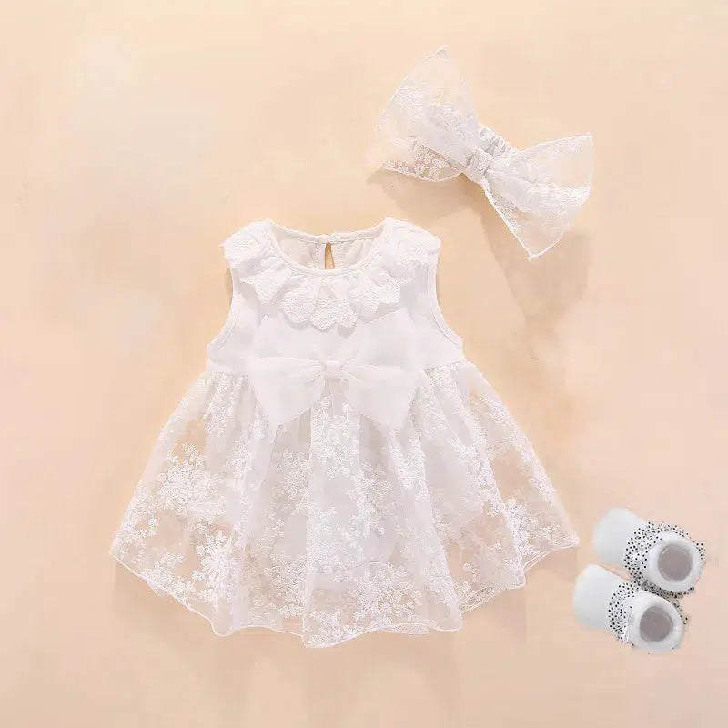 Newborn Baby Girl Dress And Shoes Set