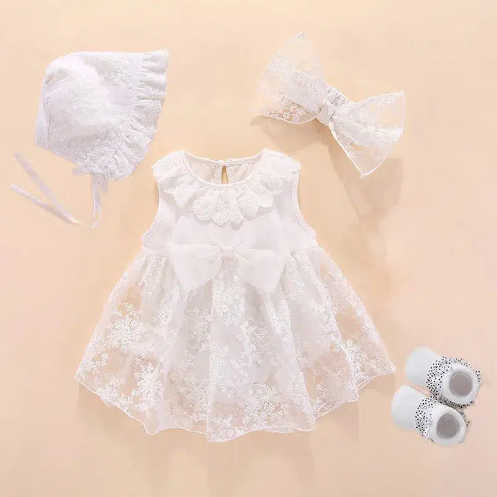 Newborn Baby Girl Dress And Shoes Set