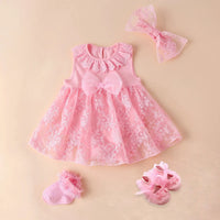 Newborn Baby Girl Dress And Shoes Set