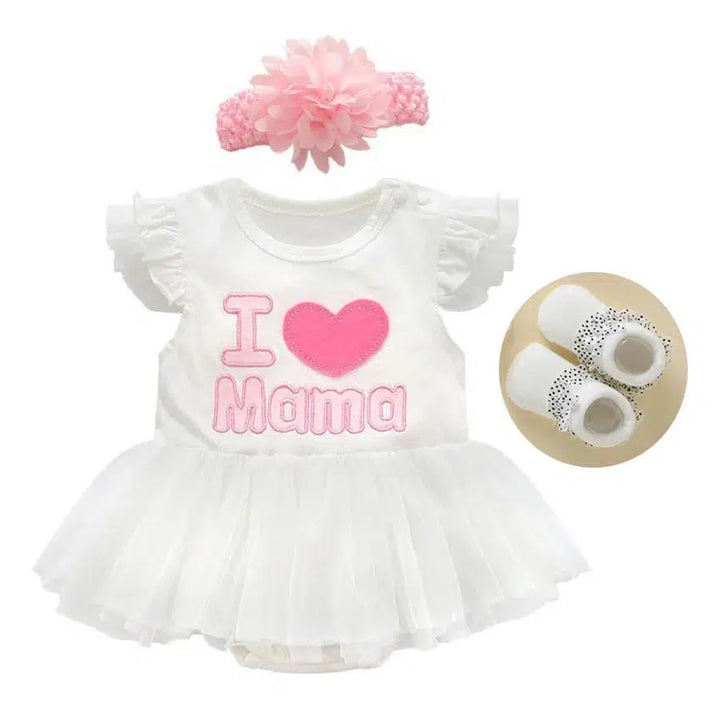 Newborn Baby Girl Dress And Shoes Set