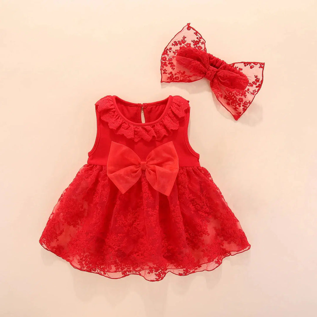 Newborn Baby Girl Dress And Shoes Set