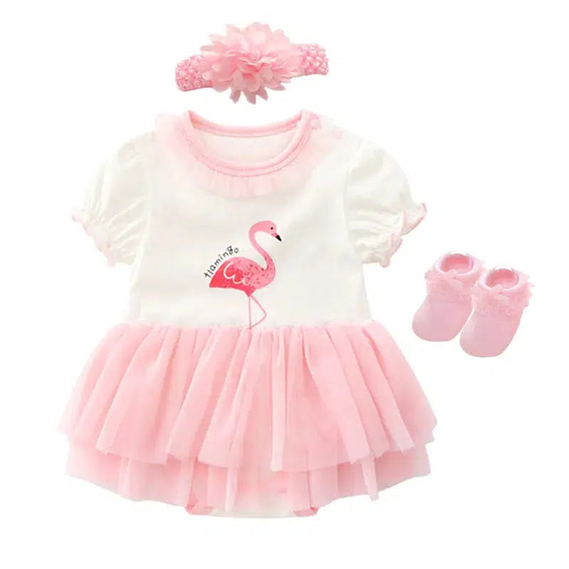 Newborn Baby Girl Dress And Shoes Set