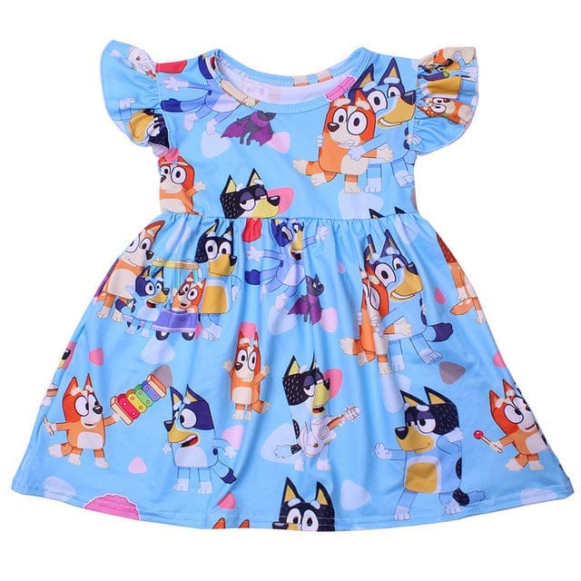 Newest Summer Toddler Girls Dresses Bluey Clothes BENNYS 