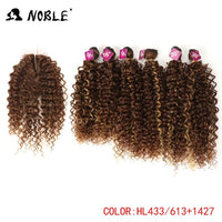 Noble Synthetic Hair Weave Afro Kinky Curly Hair Bundles With Closure BENNYS 