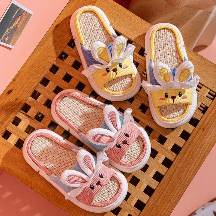 Non Slip Cartoon Cute Four Seasons Cotton And Linen Slippers For Women BENNYS 