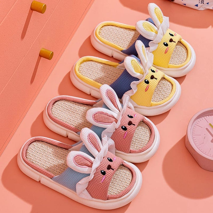 Non Slip Cartoon Cute Four Seasons Cotton And Linen Slippers For Women BENNYS 