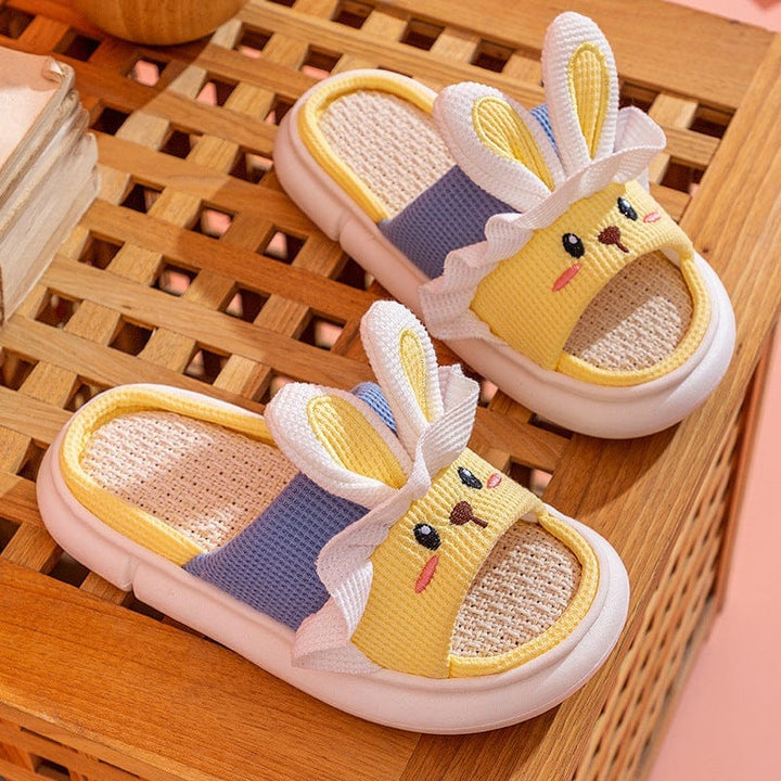 Non Slip Cartoon Cute Four Seasons Cotton And Linen Slippers For Women BENNYS 