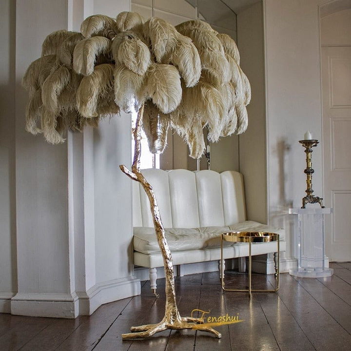 Nordic Ostrich Feather Living Room LED Floor Lamps BENNYS 