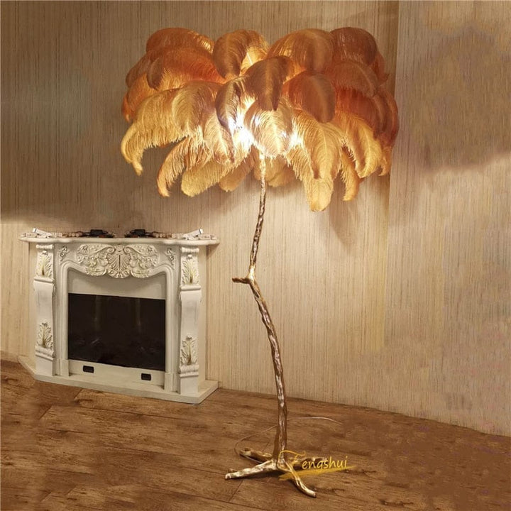 Nordic Ostrich Feather Living Room LED Floor Lamps BENNYS 