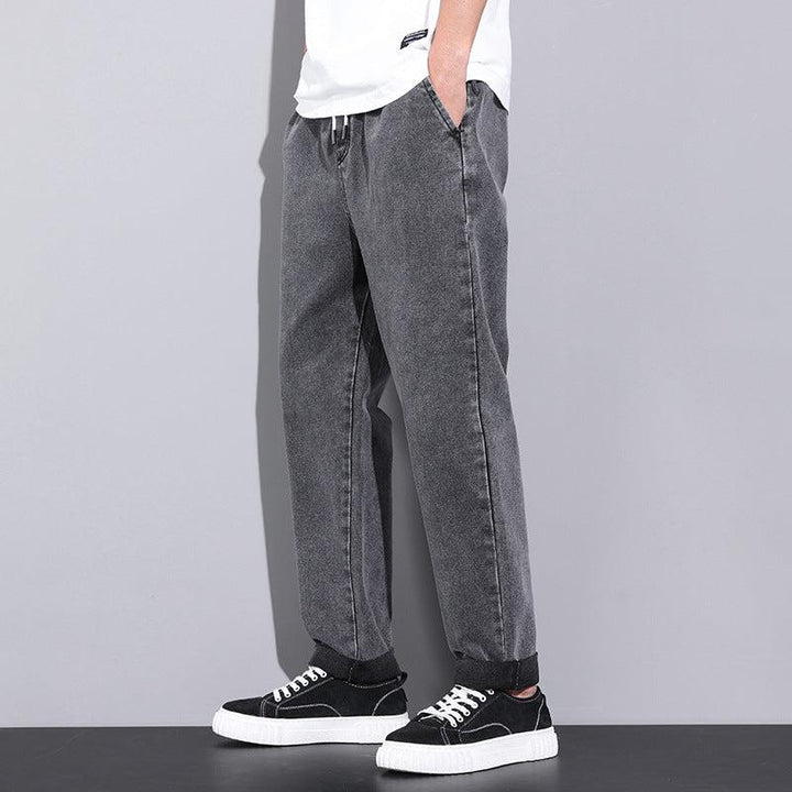 Summer Loose Wide Leg Jeans Pants Men Fashion Drawstring Trousers-pants-Bennys Beauty World