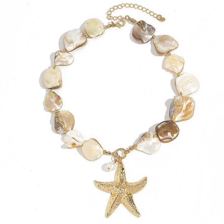 Pendant Necklace For Women Bohemian Starfish Beaded Jewelry